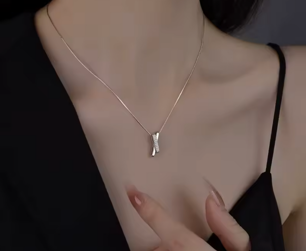 925 Sterling Silver Geometric Charm Necklace