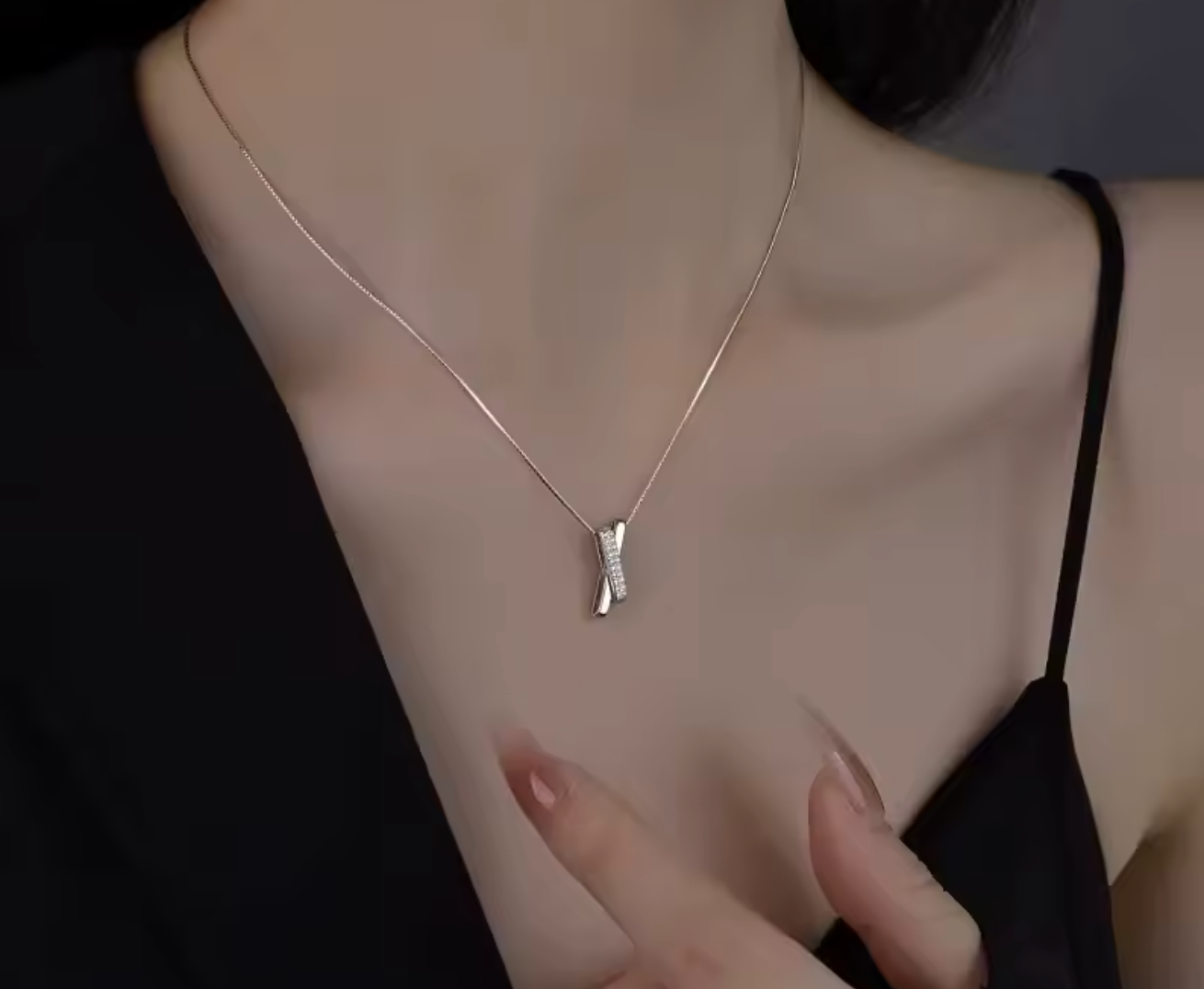 925 Sterling Silver Geometric Charm Necklace