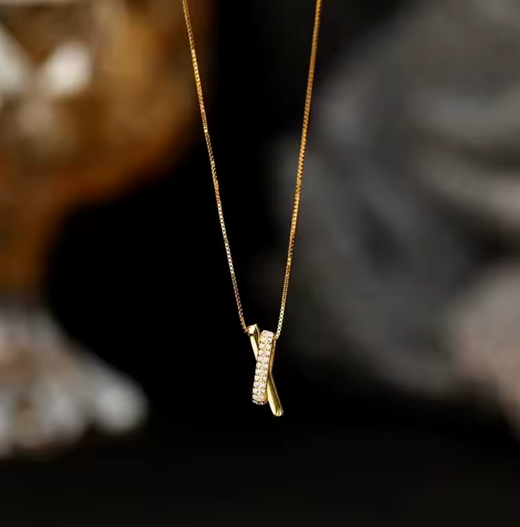 925 Sterling Silver Geometric Charm Necklace