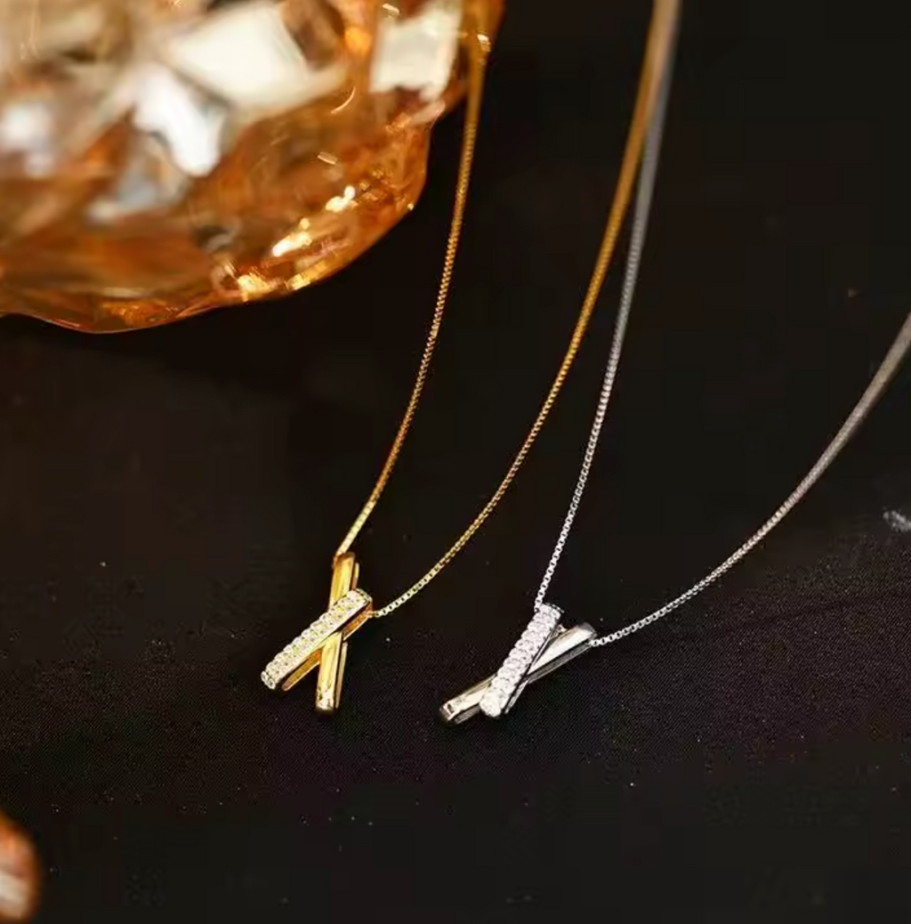 925 Sterling Silver Geometric Charm Necklace