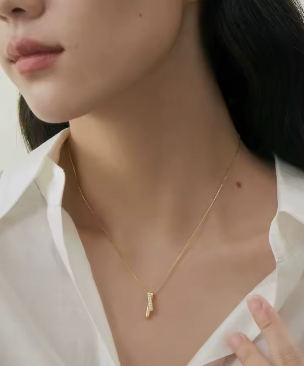 925 Sterling Silver Geometric Charm Necklace