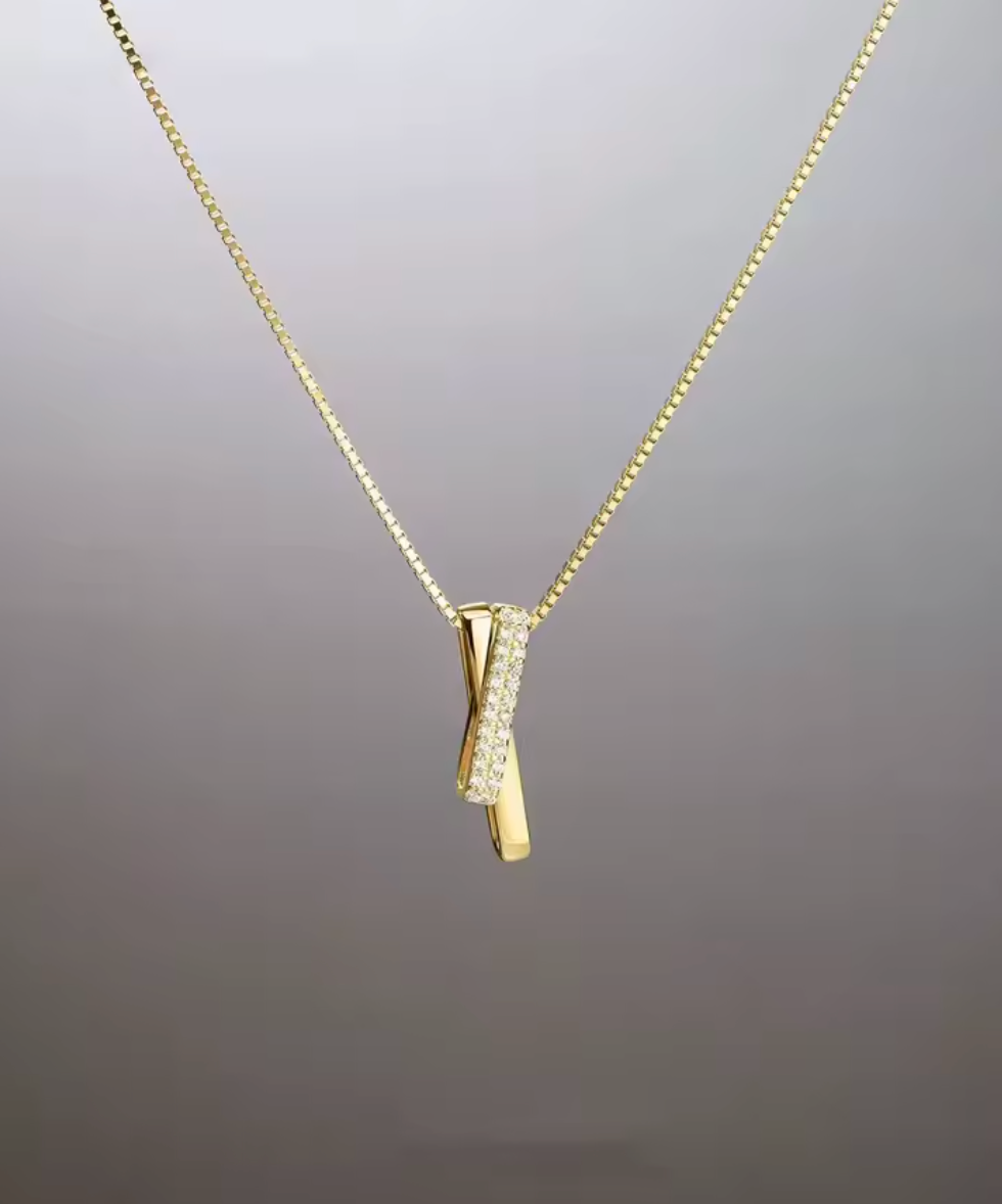 925 Sterling Silver Geometric Charm Necklace