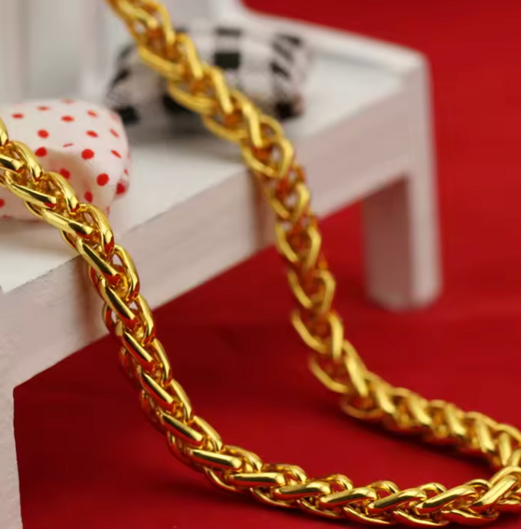 24K Gold Plated Dragon Head Rope Necklace