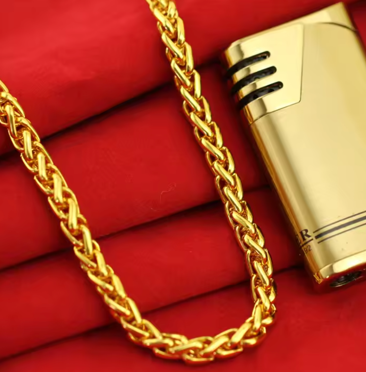 24K Gold Plated Dragon Head Rope Necklace