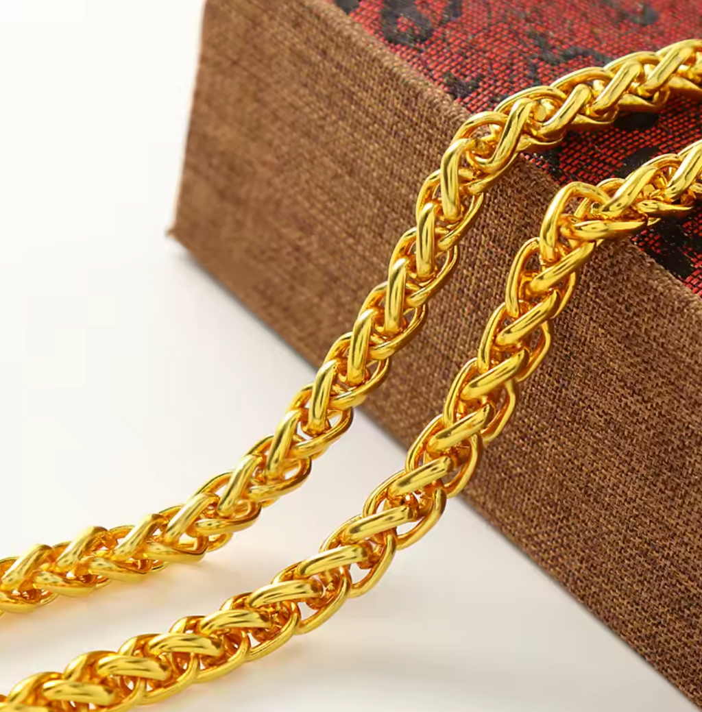 24K Gold Plated Dragon Head Rope Necklace
