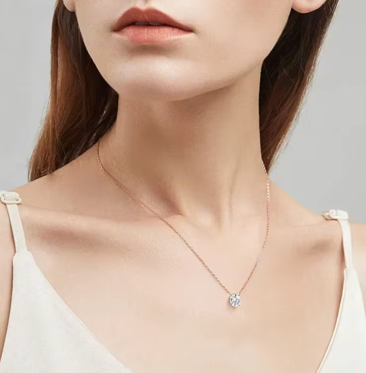 1CT–3CT Oval Cut Moissanite Necklace for Women