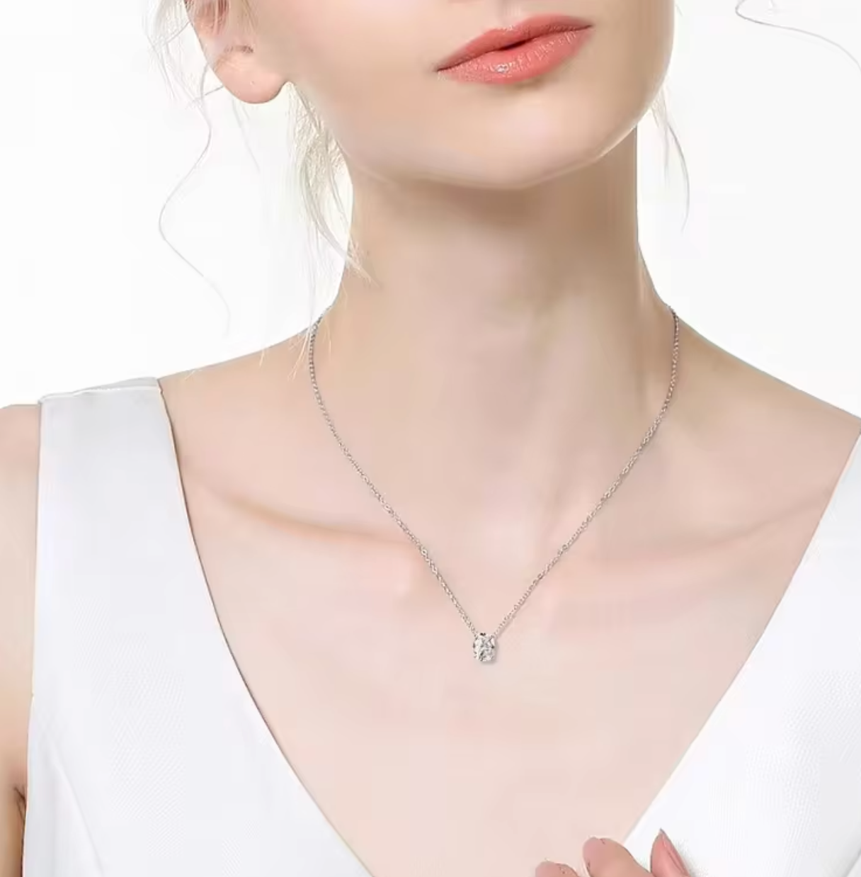 1CT–3CT Oval Cut Moissanite Necklace for Women