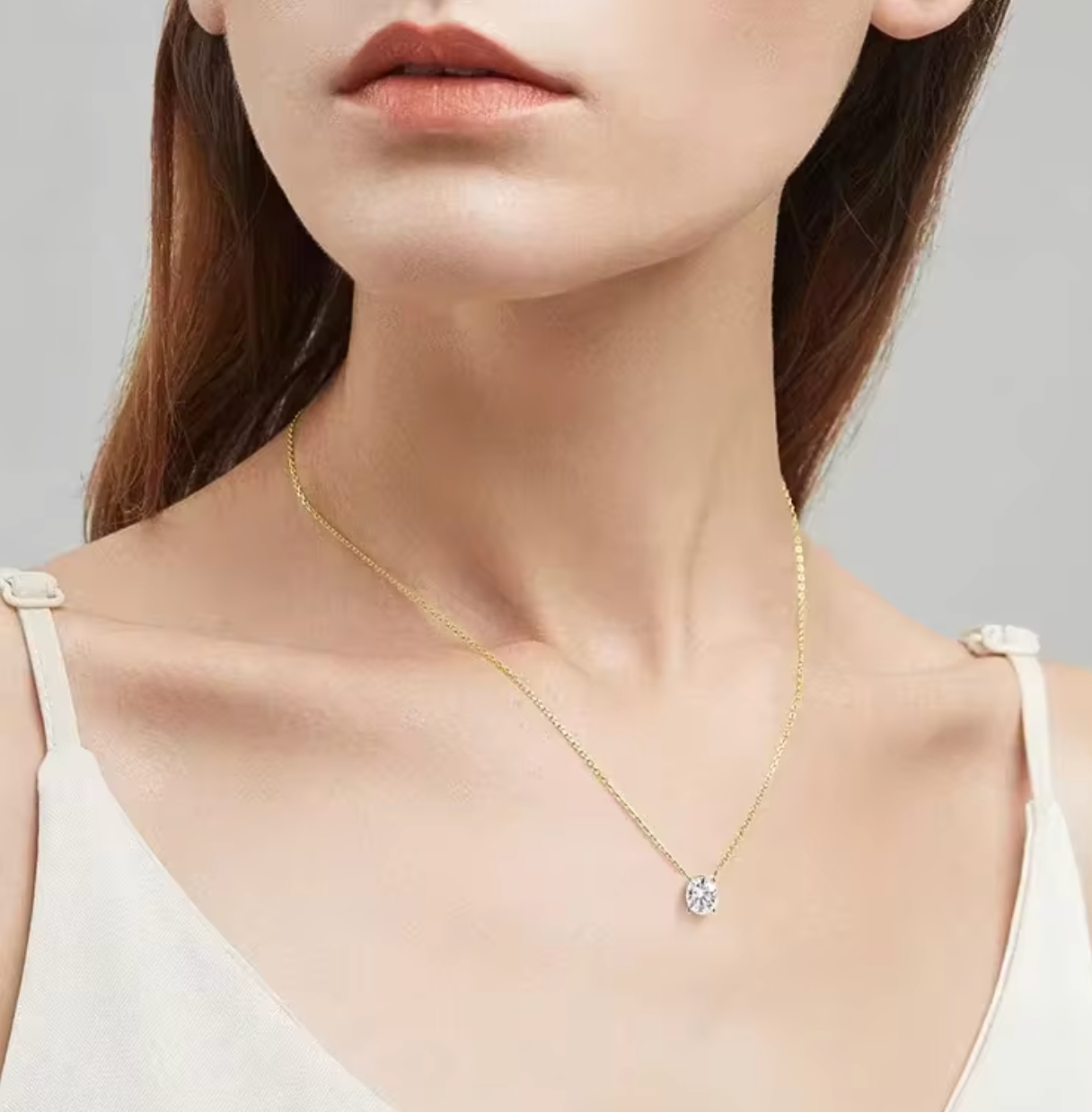 1CT–3CT Oval Cut Moissanite Necklace for Women