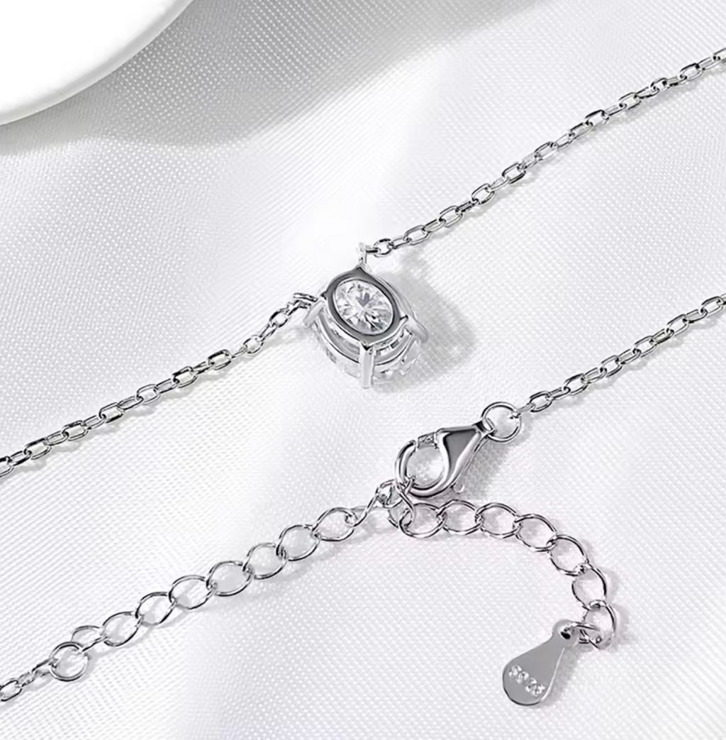 1CT–3CT Oval Cut Moissanite Necklace for Women