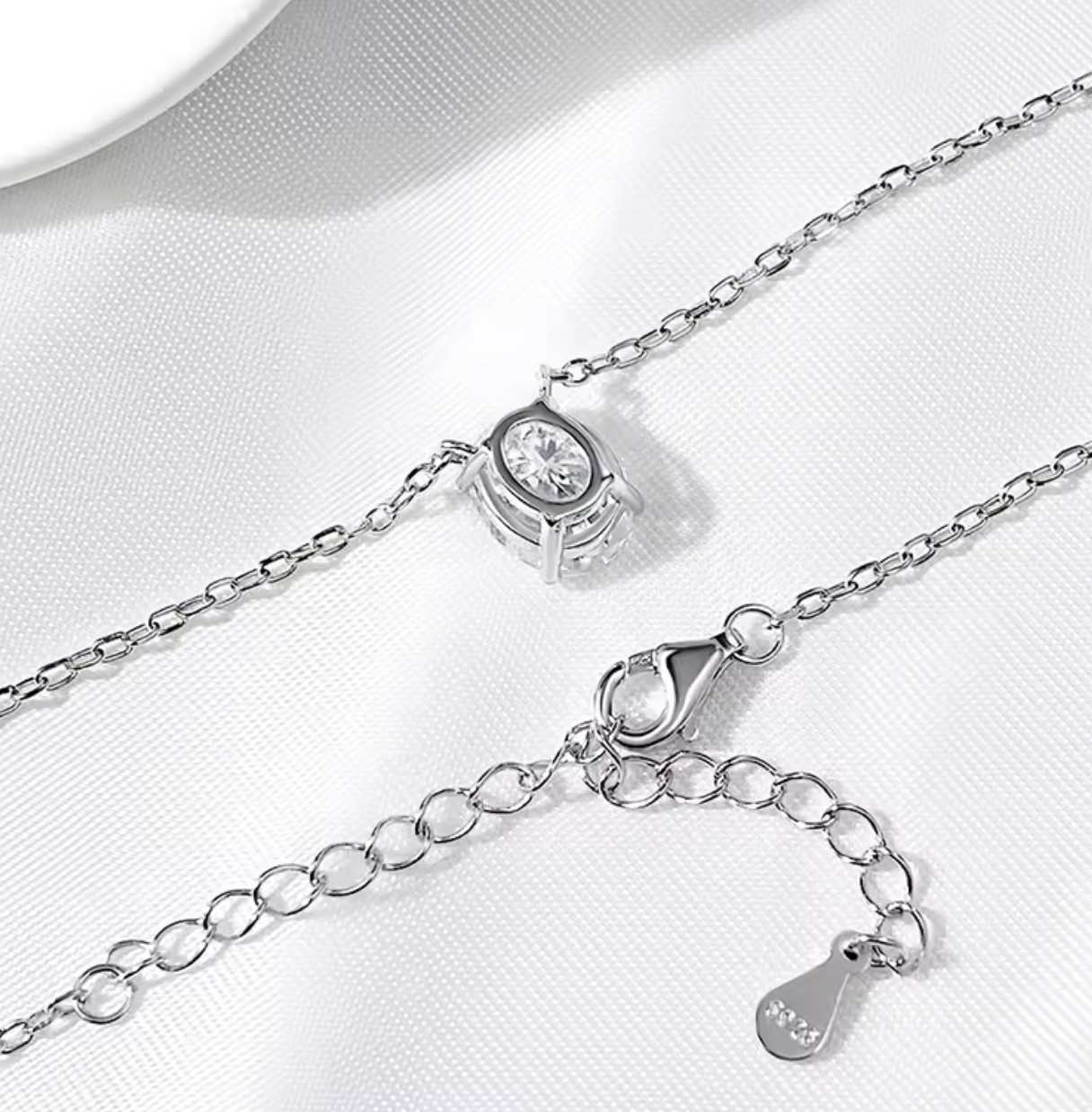 1CT–3CT Oval Cut Moissanite Necklace for Women
