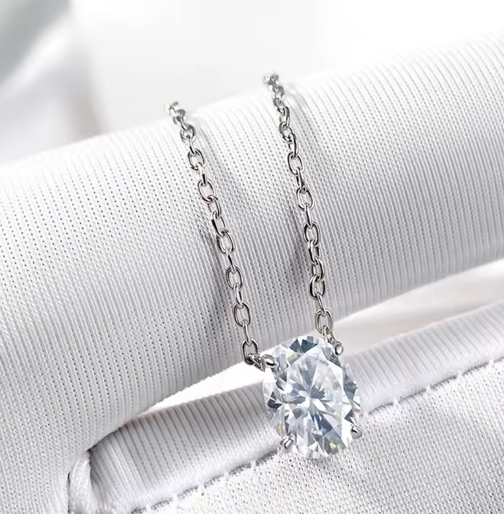 1CT–3CT Oval Cut Moissanite Necklace for Women