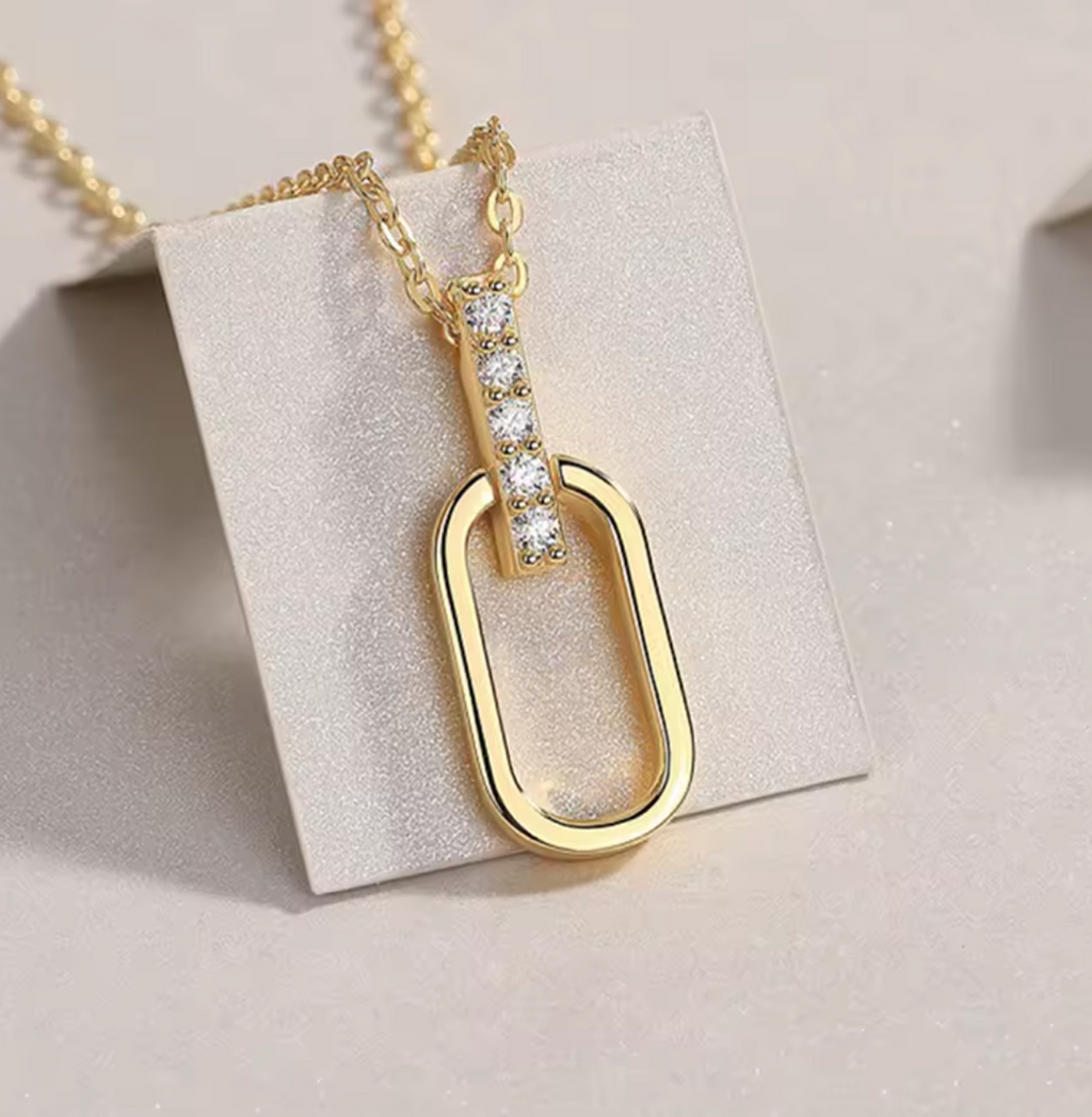 Sweetrain 2mm Moissanite Pendant Necklace