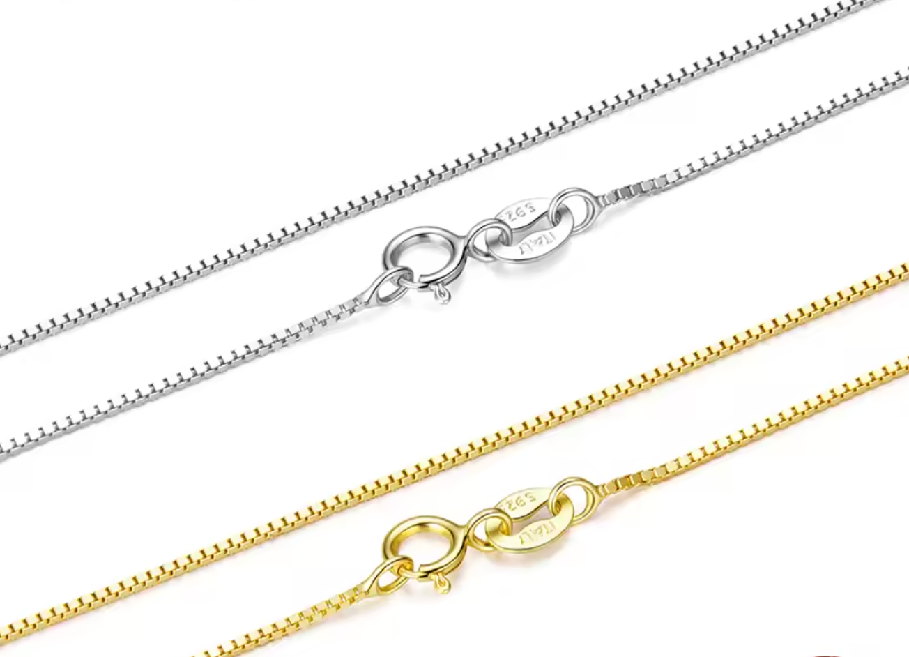 925 Sterling Silver Box Chain Necklace