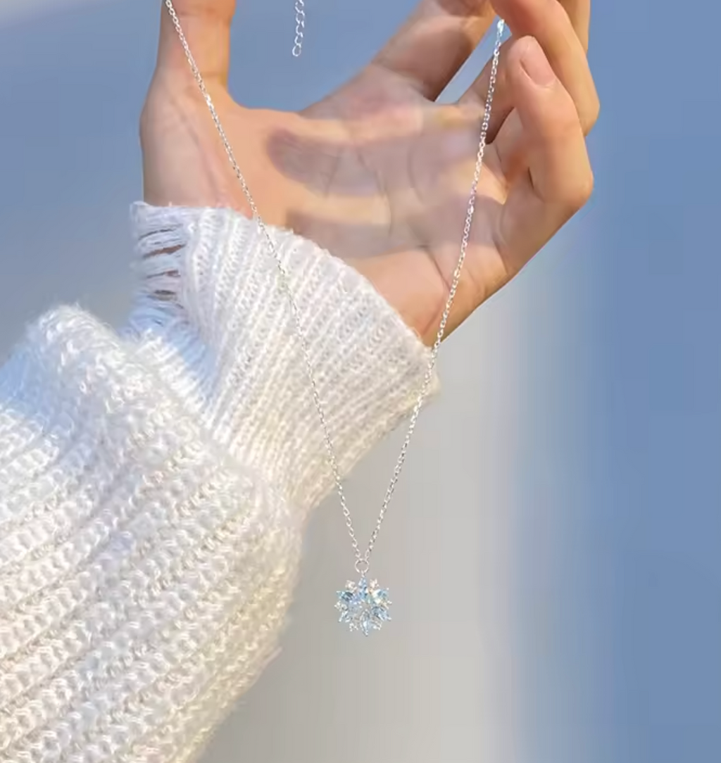925 Sterling Silver Snowflake Necklace