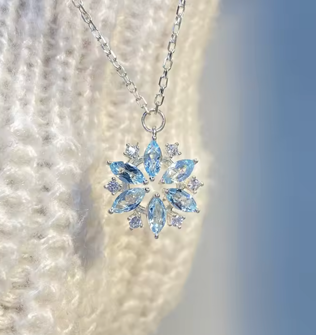 925 Sterling Silver Snowflake Necklace